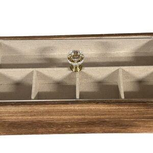 Stackable Wood Jewelry Organizer Tray with Soft Velvet Lining & Glass Lid